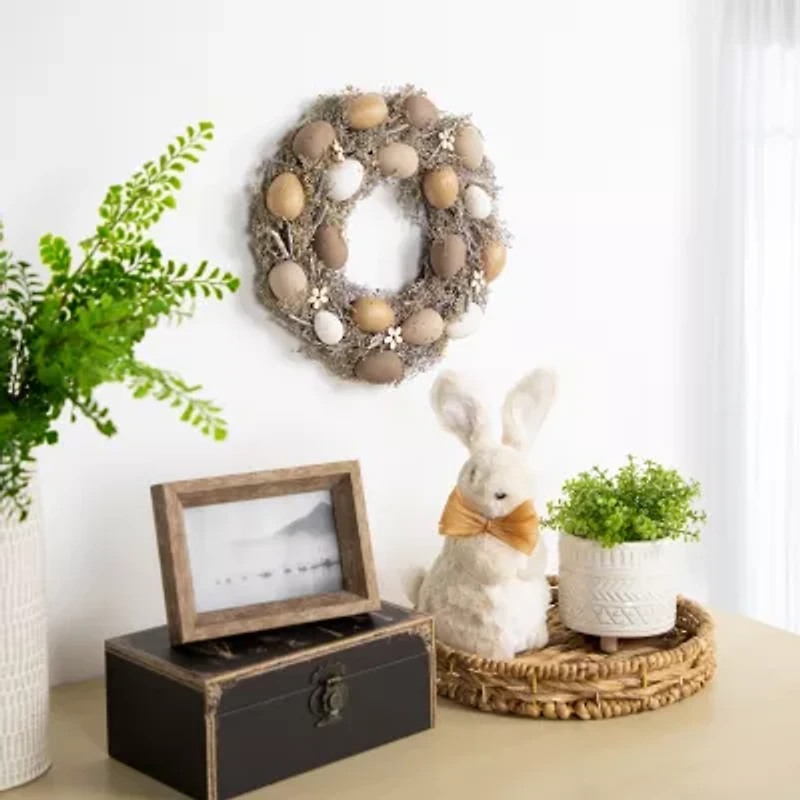 Northlight 12" Natural Earth Speckled Egg Twig Wreath
