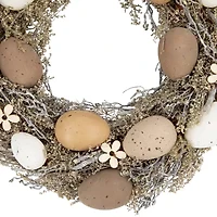 Northlight 12" Natural Earth Speckled Egg Twig Wreath