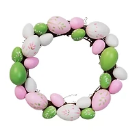 Northlight 10" Pink/Green Easter Egg Grapevine Wreath