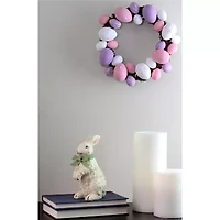 Northlight 10" Pink Purple And White Pastel Easter Egg Wreath