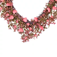 Northlight 18" Hearts And Rosebuds Artificial Heart Shaped Wreath