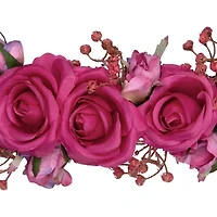 Northlight 16" Blooming Rose Buds Artificial Heart Shaped Wreath