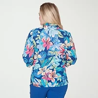 Alfred Dunner Womens 3/4 Sleeve Blouse