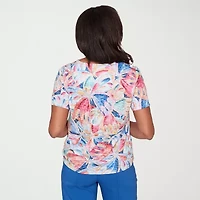 Alfred Dunner Womens Crew Neck Short Sleeve T-Shirt