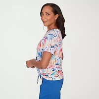 Alfred Dunner Womens Crew Neck Short Sleeve T-Shirt