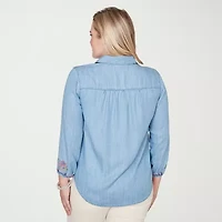 Alfred Dunner Womens 3/4 Sleeve Blouse