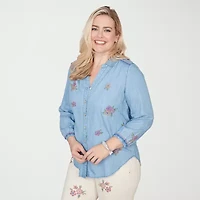 Alfred Dunner Womens 3/4 Sleeve Blouse