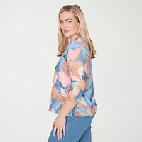 Alfred Dunner Womens V Neck 3/4 Sleeve T-Shirt