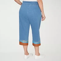 Alfred Dunner Womens Plus Straight Capri Pant