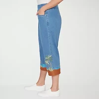 Alfred Dunner Womens Plus Straight Capri Pant