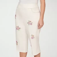 Alfred Dunner Beachcomber Womens Plus Straight Capri Pant