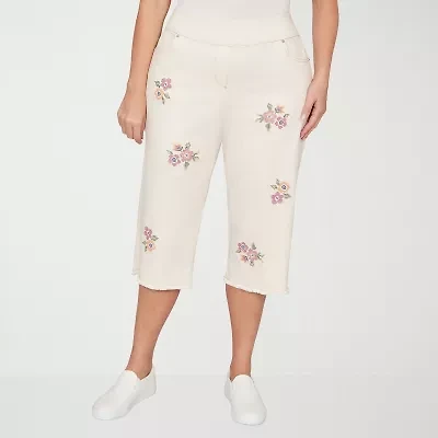 Alfred Dunner Beachcomber Womens Plus Straight Capri Pant