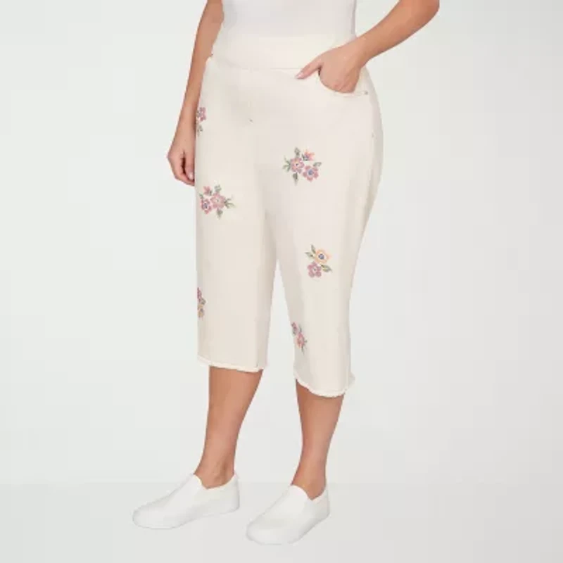 Alfred Dunner Beachcomber Womens Plus Straight Capri Pant