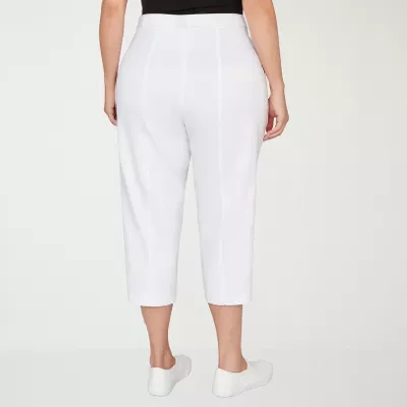 Alfred Dunner Womens Plus Straight Capri Pant