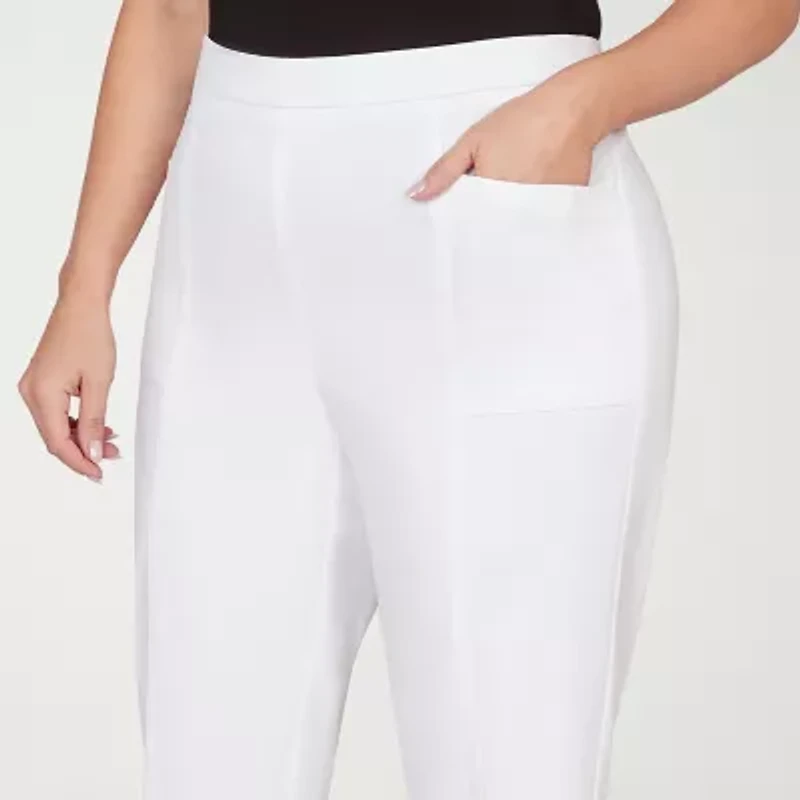 Alfred Dunner Womens Plus Straight Capri Pant