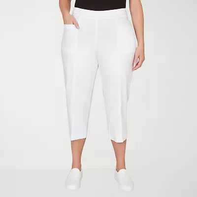 Alfred Dunner Womens Plus Straight Capri Pant