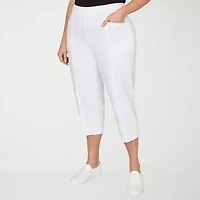 Alfred Dunner Womens Plus Straight Capri Pant