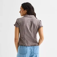Forever 21 Womens Juniors Short Sleeve Button-Down Shirt