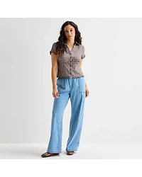 Forever 21 Womens Juniors Short Sleeve Button-Down Shirt