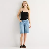 Arizona Womens Juniors Scoop Neck Sleeveless Tank Top