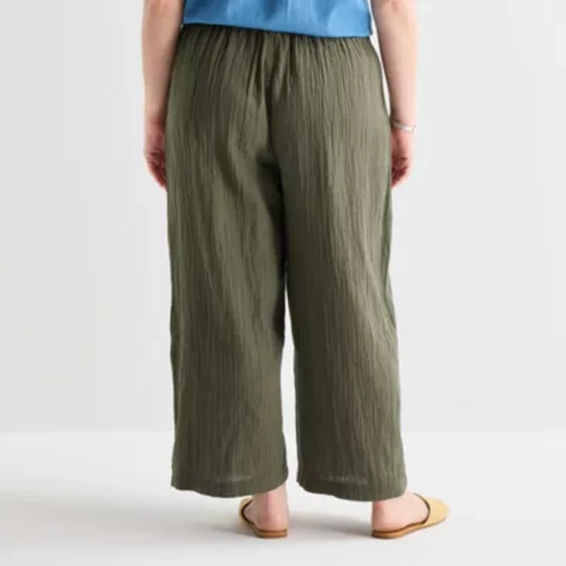 St. John's Bay Womens Plus Straight Cropped Pant