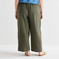 St. John's Bay Womens Plus Straight Cropped Pant