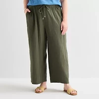 St. John's Bay Womens Plus Straight Cropped Pant