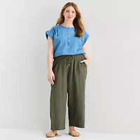 St. John's Bay Womens Plus Straight Cropped Pant