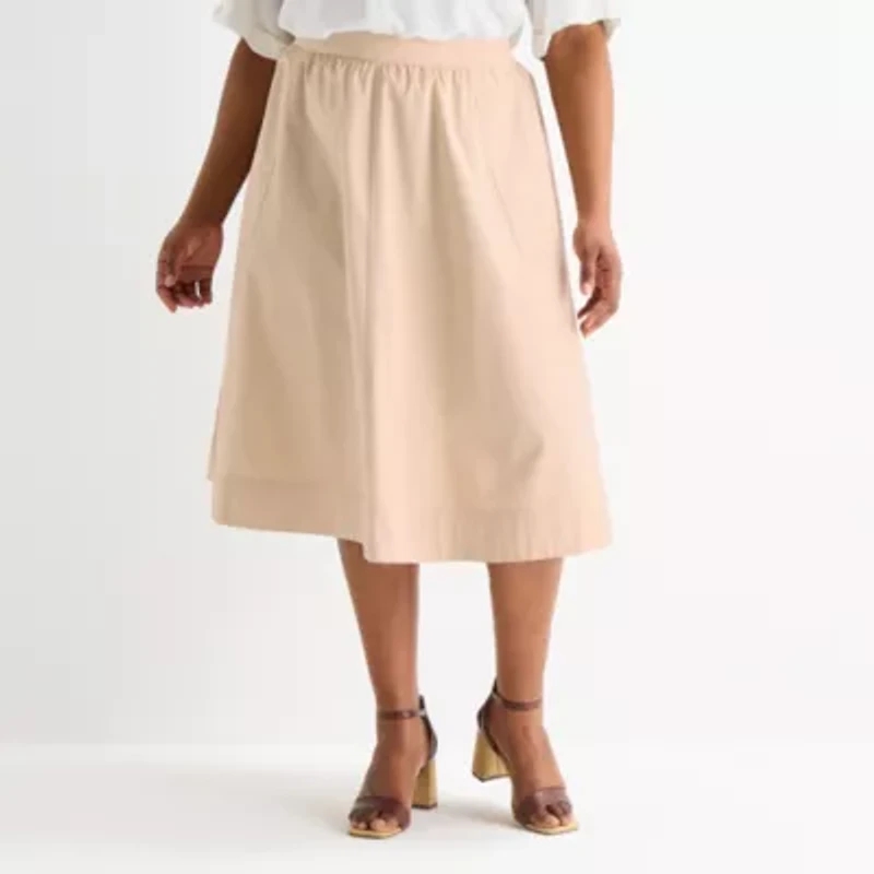 Liz Claiborne Womens Plus A-Line Skirt
