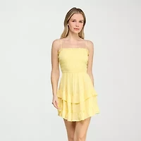 Trixxi Womens Juniors Short Sleeve Fit + Flare Dress