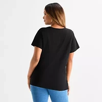 Hope & Wonder Black History Month It'S The Melanin For Me Womens Crew Neck Short Sleeve Classic Fit Plus Graphic T-Shirt