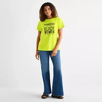 Hope & Wonder Black History Month Womens Crew Neck Short Sleeve Regular Fit Graphic T-Shirt