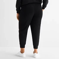 Hope & Wonder Black History Month Queen Womens Cuffed Mid Rise Classic Fit Plus Fleece Jogger Pant