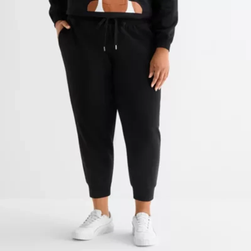 Hope & Wonder Black History Month Queen Womens Cuffed Mid Rise Classic Fit Plus Fleece Jogger Pant