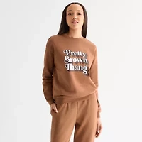 Hope & Wonder Black History Month Pretty Brown Thing Womens Crew Neck Long Sleeve Sweatshirt