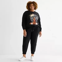 Hope & Wonder Black History Month Queen Womens Crew Neck Long Sleeve Plus Sweatshirt