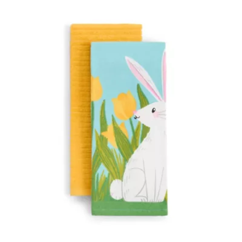 Layerings Bunny and Yellow 2-pc. Kitchen Towel Set