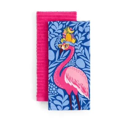 Layerings Pink Flamingo 2-pc. Kitchen Towel Set