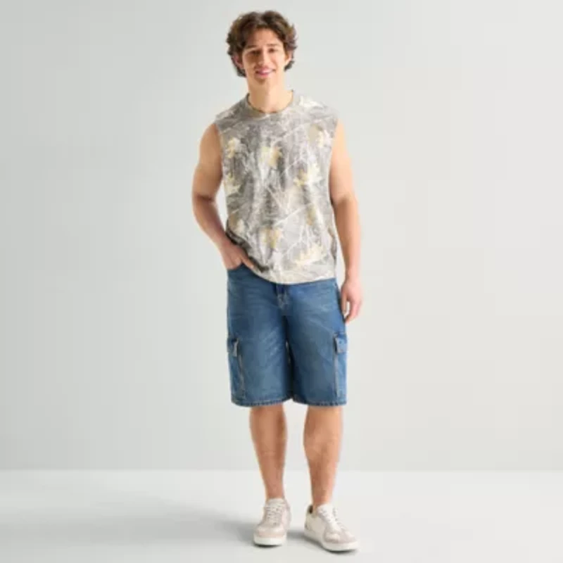 Arizona Mens Crew Neck Sleeveless Muscle T-Shirt