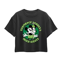 Disney Collection Little & Big Kid Girls Crew Neck Short Sleeve Regular Fit Mickey and Friends Graphic T-Shirt