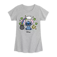 Disney Collection Little & Big Kid Girls Crew Neck Short Sleeve Regular Fit Graphic T-Shirt