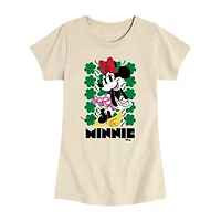 Disney Collection Little & Big Kid Girls Crew Neck Short Sleeve Regular Fit Minnie Mouse Graphic T-Shirt
