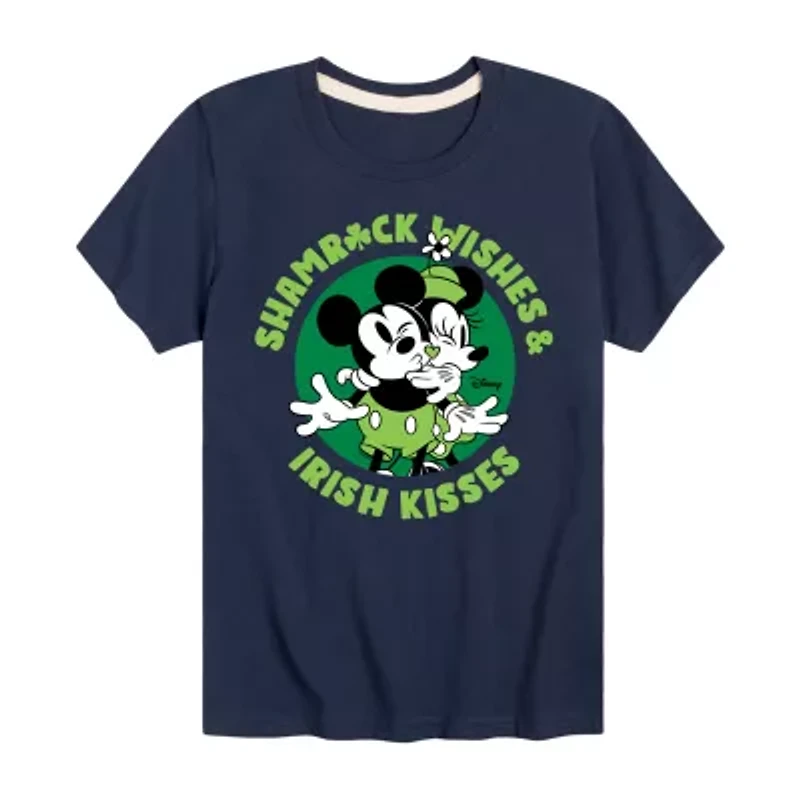 Disney Collection Little & Big Kid Boys Crew Neck Short Sleeve Regular Fit Mickey and Friends Graphic T-Shirt
