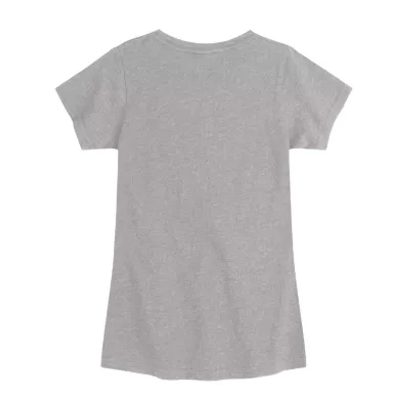 Disney Collection Little & Big Kid Girls Crew Neck Short Sleeve Regular Fit Graphic T-Shirt