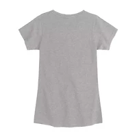 Disney Collection Little & Big Kid Girls Crew Neck Short Sleeve Regular Fit Graphic T-Shirt
