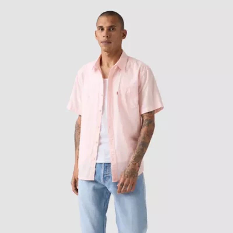 Levi's® Mens Short Sleeve Regular Fit Button-Down Shirt