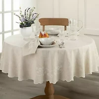 Lenox French Perle Linen Embroidered Tablecloth