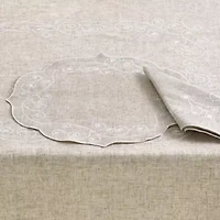 Lenox French Perle Linen Embroidered 4-pc. Round Placemat