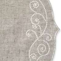 Lenox French Perle Linen Embroidered 4-pc. Round Placemat