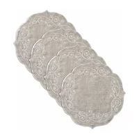 Lenox French Perle Linen Embroidered 4-pc. Round Placemat